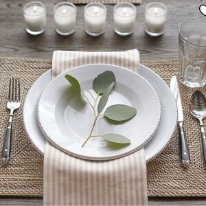 Pottery Barn Gabriella Handcrafted Portugal Stoneware Dinner Plates (set of 7)